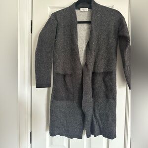 Women's Gray Open-Front Sweater